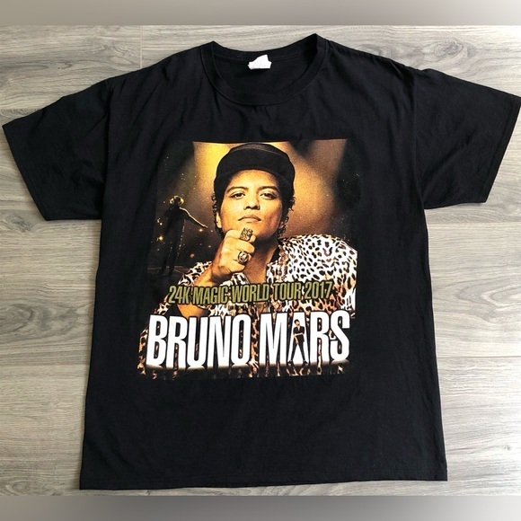 Bruno Mars 24K Magic World Tour T Shirt - Picture 1 of 9